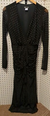 #ad Venus Evening Formal Party Dress Long Sleeve Medium Embellished $39.99