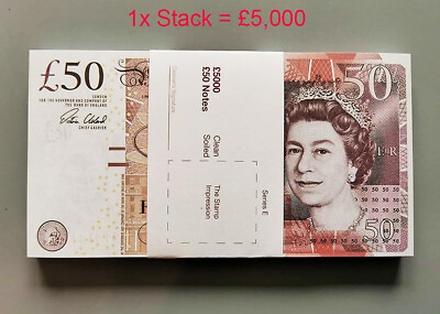 #ad Money Prank Joke Poker Party Film Drama £50 GBP 1x Stack = £5000 UK GBP 13.39