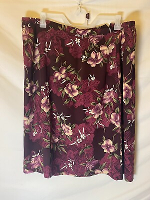 #ad #ad Kathie Lee Womens Plus Size 22W 3X Floral Skirt Purple Aline Midi Pretty $10.95