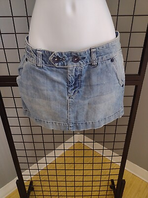 #ad #ad American Eagle Jean Mini Skirt Women#x27;s Size 10 Pockets Light Blue Denim $15.99