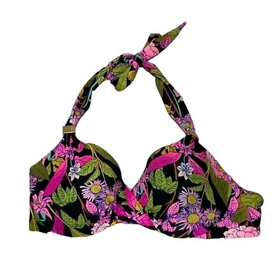 Victoria#x27;s Secret Unforgettable 36B Floral Push Up Bikini Top Adjustable Strap $12.99