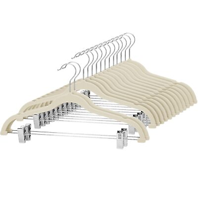#ad Velvet Skirt Hangers Pack of 24 Velvet Hangers with Clips Ultra Thin Non ... $44.88