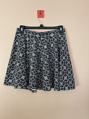#ad Elastic Band Gray Pattern Skirt Kohls Size L $19.50