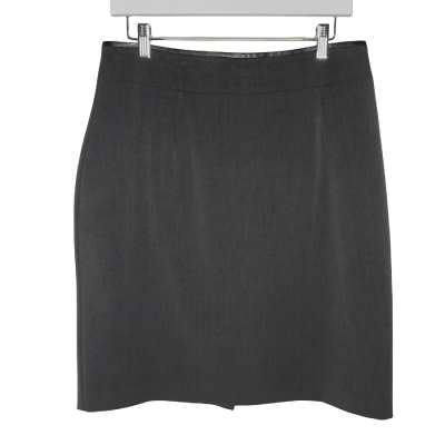 #ad Alia Women#x27;s Dark Gray Skirt Business Work Career Faux Leather Trim Size 12 $11.87