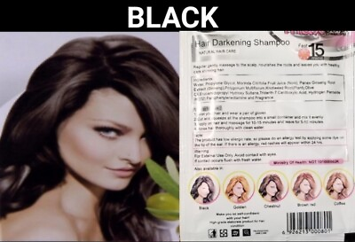 #ad 10 PCS BLACK HERBAL HAIR DYE SHAMPOO COLOR GRAY HAIR DIY LONG LASTING COLOR $29.99
