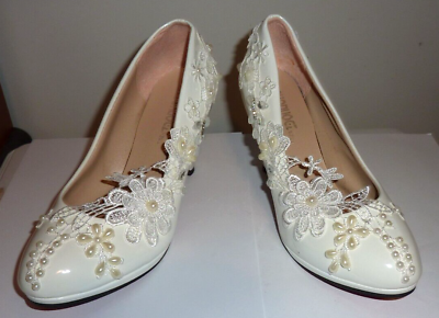 Girls White Dress or Wedding Shoes Size 37 US 5 5 1 2 NWOT $10.00