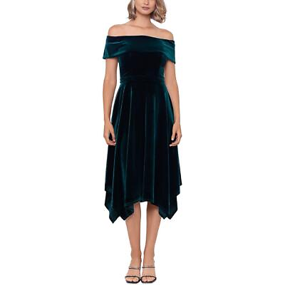 X by Xscape Womens Velvet Midi Formal Cocktail and Party Dress BHFO 1427 $19.99