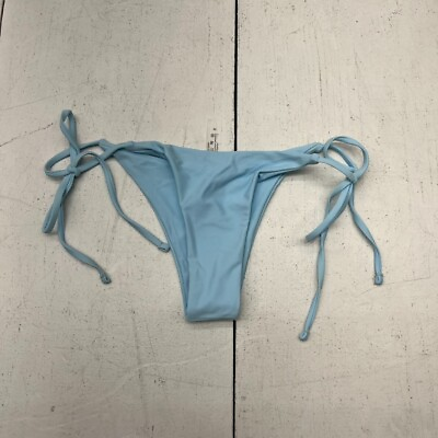 #ad Shein Baby Blue Tie Brazilian Bikini Bottoms Women#x27;s Size Small NEW $9.00
