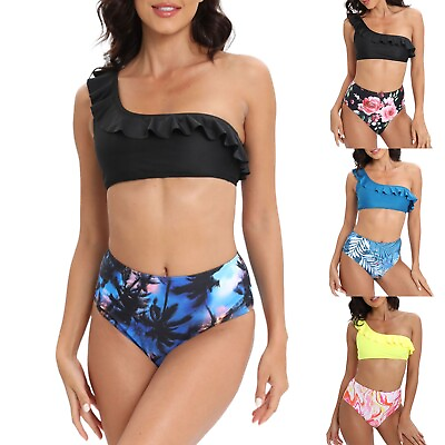 #ad Women Bikini High Cut Plus Size High Waisted Swimsuit Bathing Suit $17.99