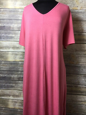 #ad #ad Zenana Premium Salmon Pink Plus Size V Neck Maxi Dress 3XL Short Sleeve Soft $20.00