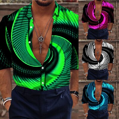 #ad Mens Party Dress Polyester Tops Fashion Men Shirt Comfortable S 6Xl Long Sleeve $29.09