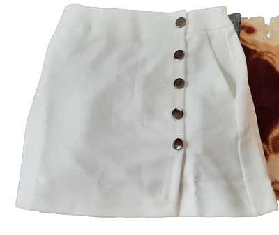 #ad Asos Juniors White Teens High Waist Casual Party Mini Summer Ladies Skirt size 8 GBP 14.60