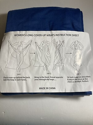 Women’s Long Cover up Wrap Blue SZ S M $9.60