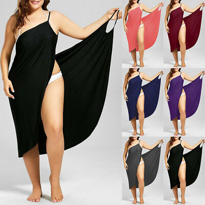 Womens Bikini Cover Up Sarong Beach Wrap Pareo Strappy Dress Solid Swimwear New $15.67