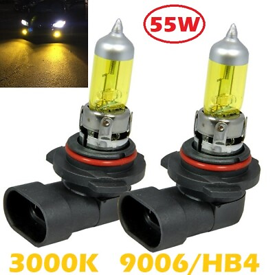 2x 55W Amber Yellow For Headlight Low Beam 9006 HB4 Halogen Bulb 3000K Rally JE $20.00