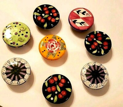 #ad Porcelain Painted Furniture Knobs Multicolored BoHo Hippie Drawer Hardware 2quot; $24.74