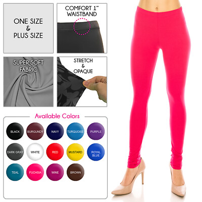 #ad #ad Women#x27;s Buttery Ultra Soft Premium Solid Color Leggings One Size and Plus Size $11.99