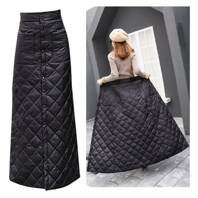 #ad Lady Thick Puffer Long Skirt Quilted Padded A Line Outdoor Winter Warmer Classic $39.70