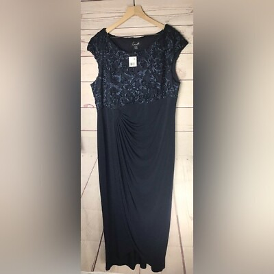 Connected Apparel Long Navy Dress size 18w NWT $59.95