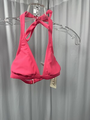 #ad NEW Roxy Women#x27;s Surf Essentials 70#x27;s Halter Separate Bikini Top Hot Pink Small $19.99
