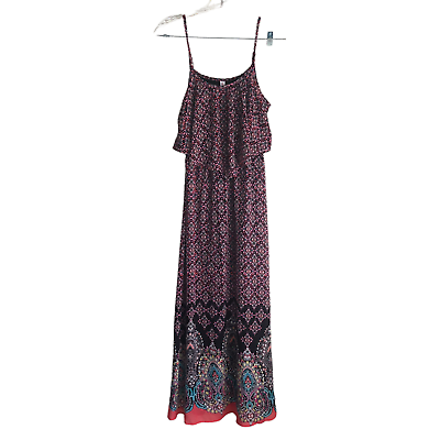 Xhilaration Women#x27;s Cami Sun Dress Size S Geometric Lined Sleeveless Maxi $34.80