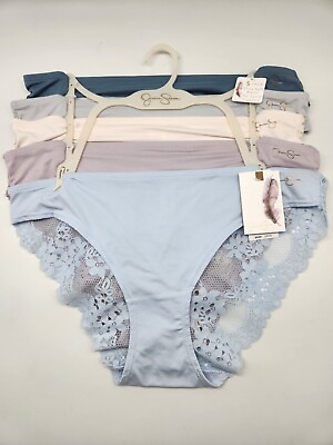 #ad JESSICA SIMPSON 5 Pack Size XLarge Back Lace Bikini Panties Blue White Lavender $29.95