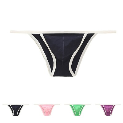 Classy Fine Cotton Jersey Tanga String Bikini for Men with Contoured Pouch $7.33
