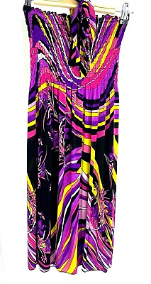 #ad Colorful Girl#x27;s Sleeveless Sun Dress With Tie. Elasticized Chest Area. $2.75