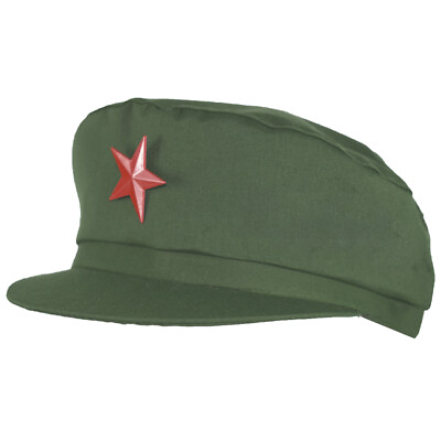 Communist Party Red Army Uniform Hat w Star Chinese Chairman Mao Zedong Costume $14.99