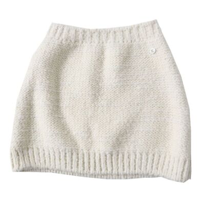 CHANEL Knit Mini Short Skirt Women Size 38 Off White Cashmere Blend JP $320.89