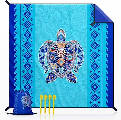 #ad New OCOOPA Diveblues Beach Blanket Sand proof 10#x27;X 9#x27; Fits 1 8 Adults Easy Pack $27.19