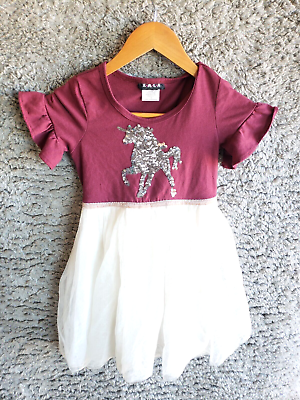 #ad K.M.L.A Girls Unicorn Dress Size 7 8 $9.99