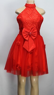 #ad Women#x27;s Cocktail Party Dress Red Size 8 $21.00