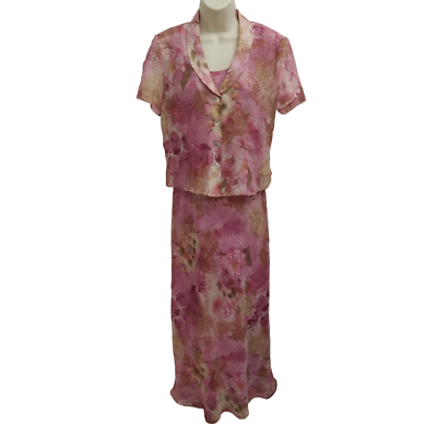 K studio Womens Dress Purple Sleeveless Maxi Short Sleeve Button Up Blouse Sz 6 $25.98