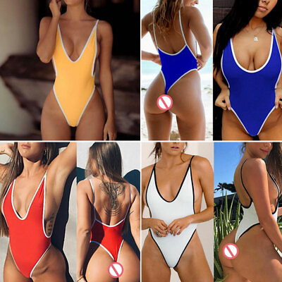 #ad #ad Womens Sexy One Piece Swimsuit Bikini Top Push up Slip Bathing Swimwear G Stings $7.99