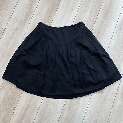 #ad BURBERRY BLUE LABEL Nova Check Skirt Logo 100% Cotton Black Size38 US S XS $98.00