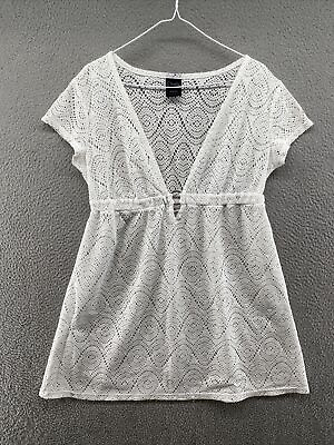 #ad Catalina White Lace Swim Beach Cover Up Dress in Women’s Size Large $9.99