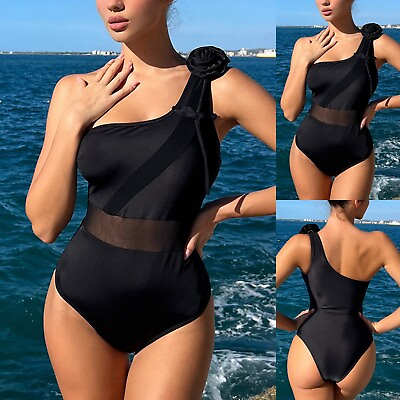 #ad Tankini Swimsuits For Women One Piece Anti UV One Shoulder Fast Dry Summer Wear $13.99