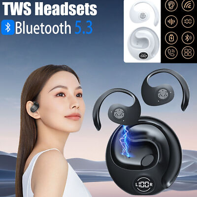#ad LED small mini coconut ball Bluetooth earphones ear hanging type Tws earphone US $14.99