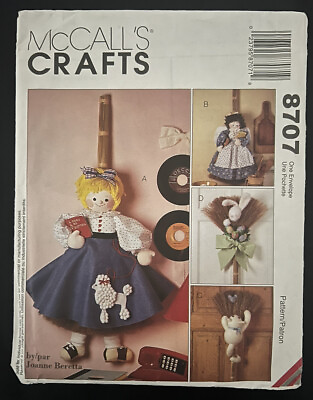 #ad McCall#x27;s 8707 Broom Dolls Poodle Skirt Girl Angel Easter Bunny Cat. UNCUT New $3.00