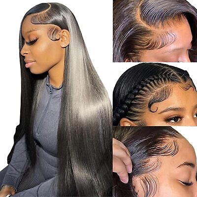 #ad 13×4 Full Lace Frontal Wig Straight Human Hair Lace Frontal Wigs 4×4 Closure Wig $112.27