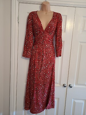 #ad Red Floral Maxi Dress Size Medium By Zara GBP 27.99