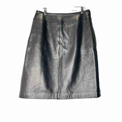 #ad Valerie Stevens Women’s Size 14 Black 100% Genuine Lamb Leather Skirt READ $24.50
