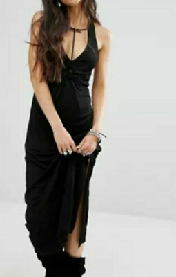 #ad #ad Free People Sin City Shift Black Long Maxi Dress Racer Back Size S #CB8 $179.10
