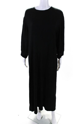 #ad #ad Jackie O#x27; Loungewear Womens Textured Long Sleeve Maxi Dress Black Size XL $42.69