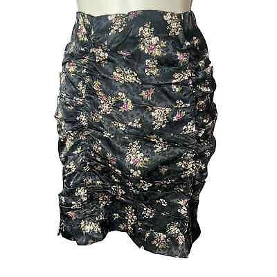 #ad Skylar Madison Women#x27;s Black Floral Scrunched Mini Skirt Size Small #616 $15.00