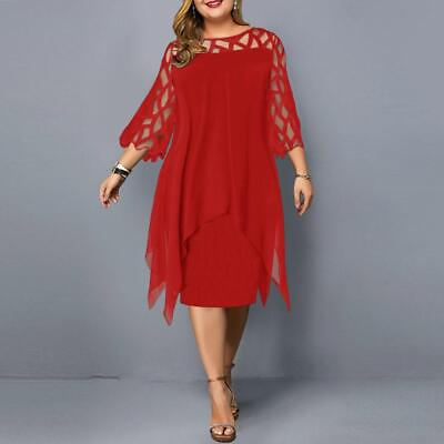 #ad Plus Size 8 22 Women#x27;s Party Cocktail Ball Gown Lady Sexy Hollow Out Lace Dress $28.99