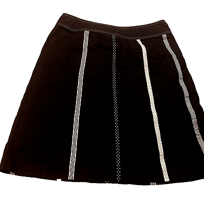 #ad Talbots Womens skirt Sz 16 Black Linen Blend Straight Short side zip $15.99
