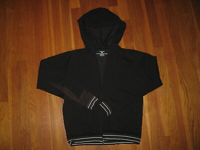 Patagonia black gray striped HOODED SWEATSHIRT hoodie shirt jacket organic XS $47.99