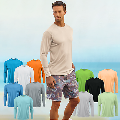 #ad Sun Protection Long Sleeve Microfiber Sun Shirt UV SPF 50 Fishing Swim Shirt $18.75